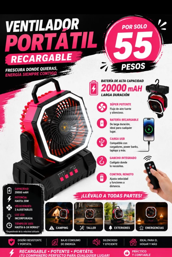 Ventilador recargable's foto | De Todo un Tin |  BizneCubano